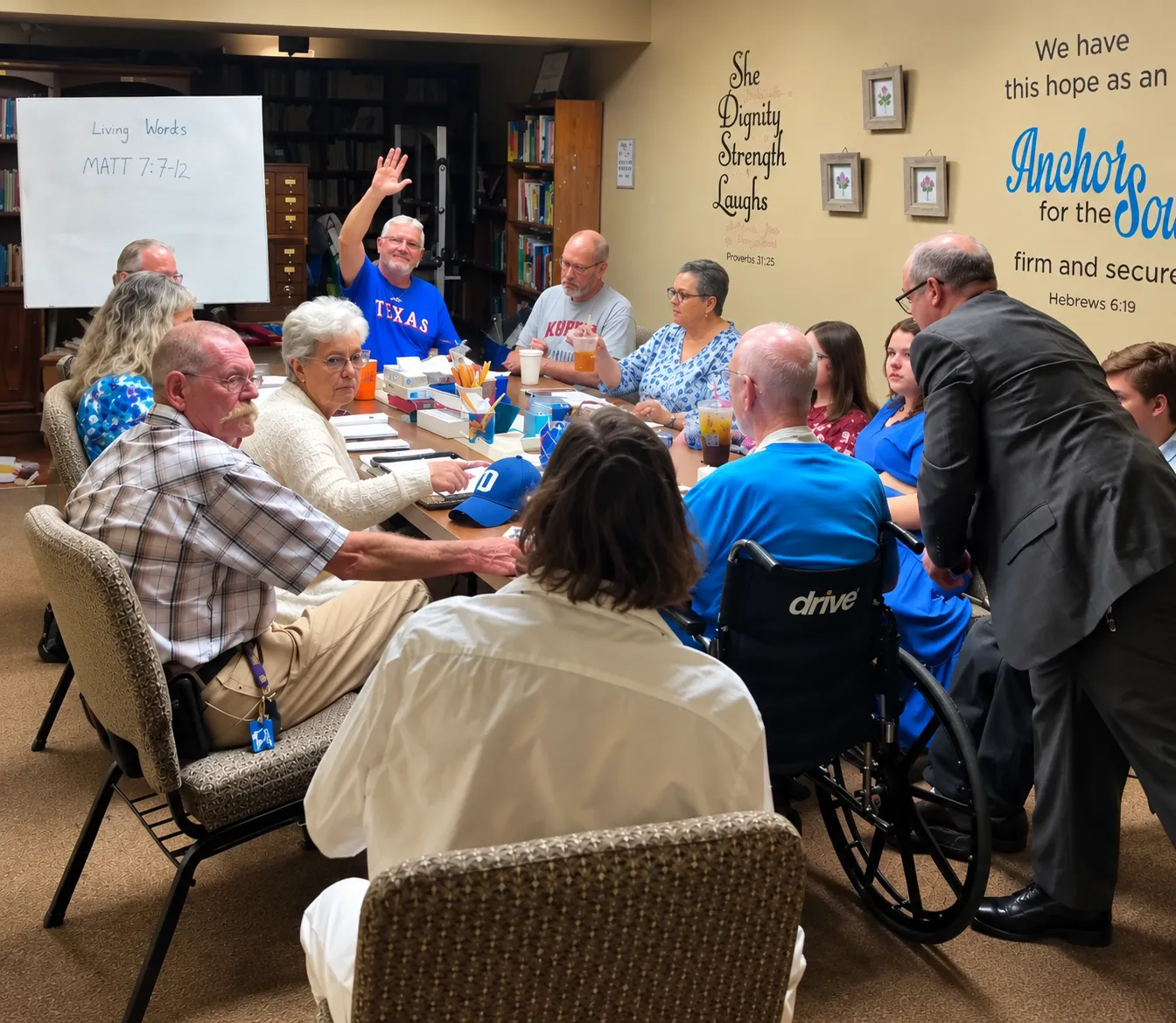 Deaf Ministry members gathered together in a Highland group